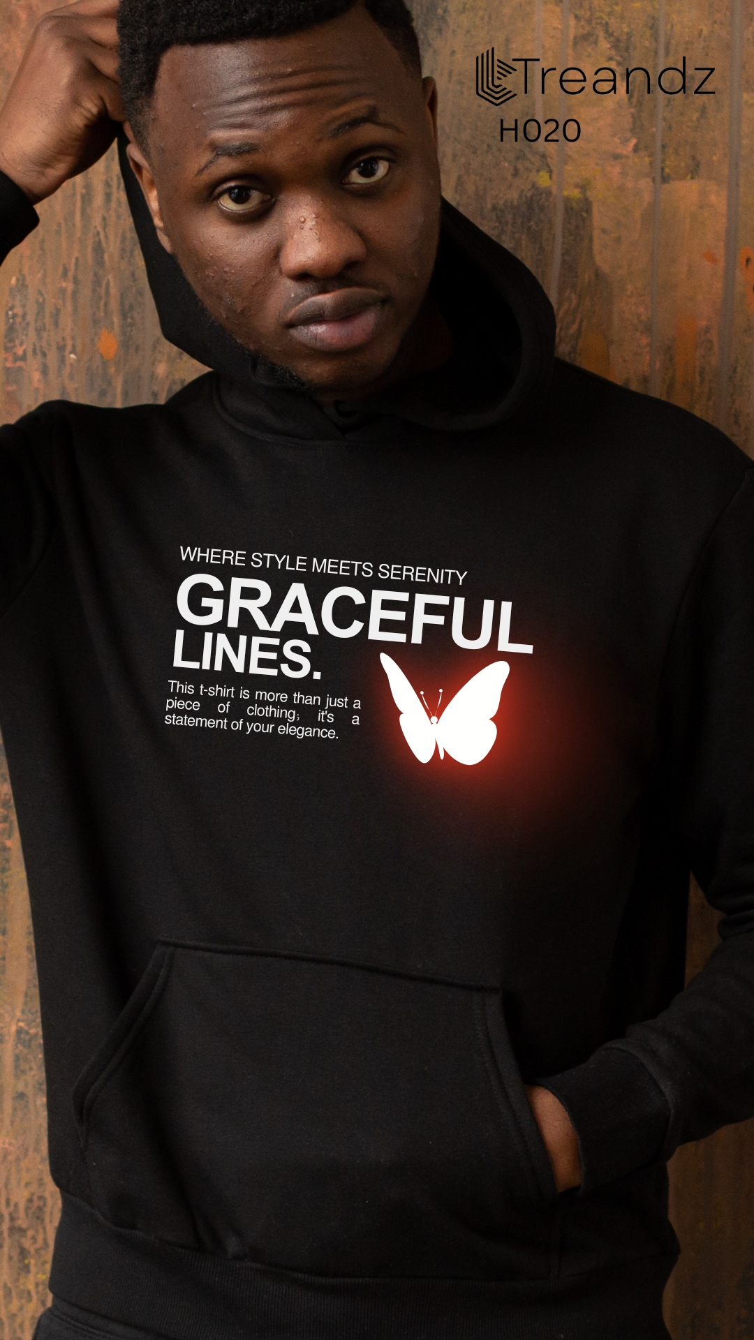 Treandz premium Customized Hoodie Black Color (H020)