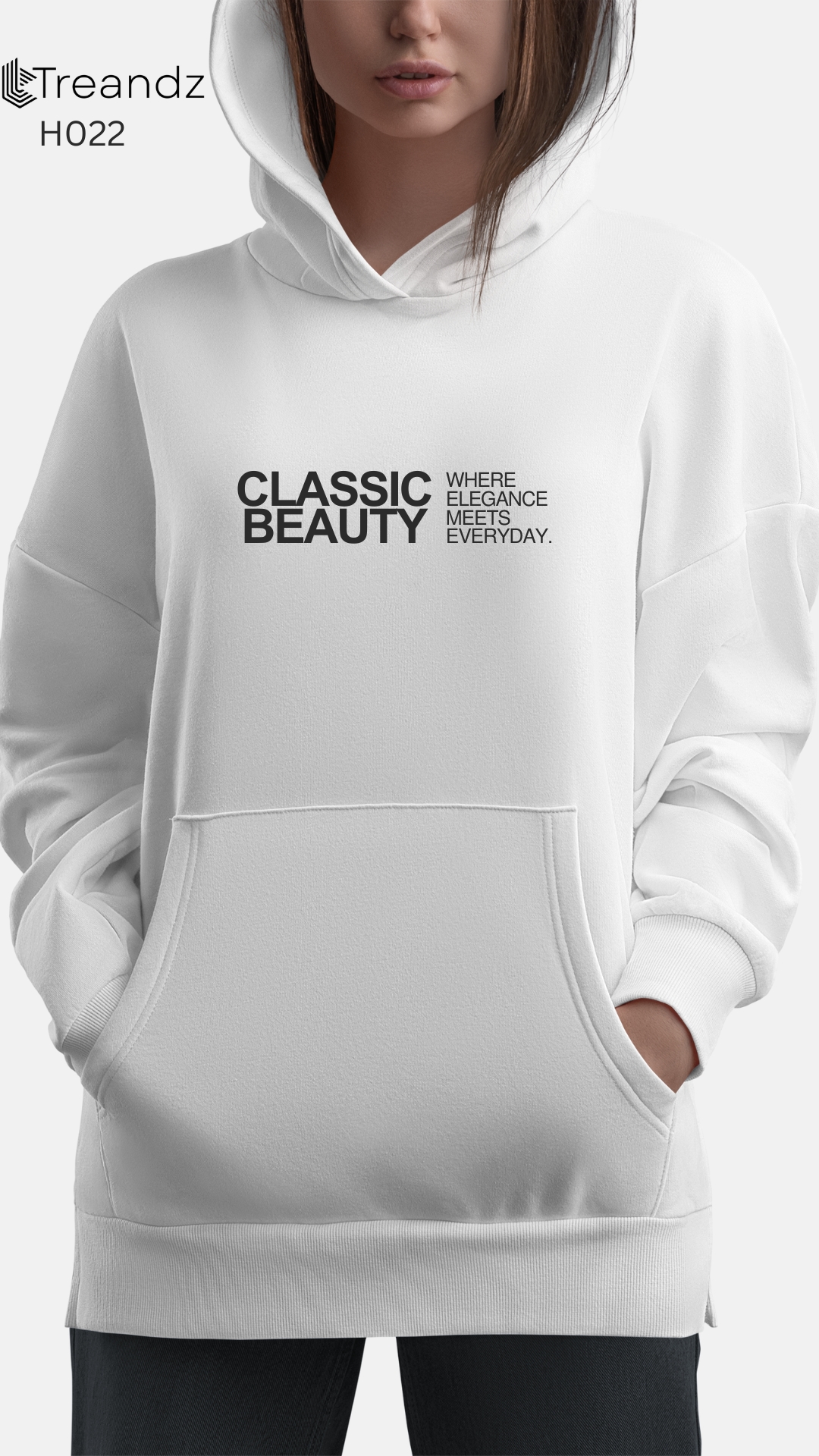 Treandz premium Customized Hoodie White Color (H022)