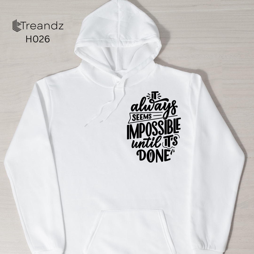 Treandz premium Customized Hoodie White Color (H026)